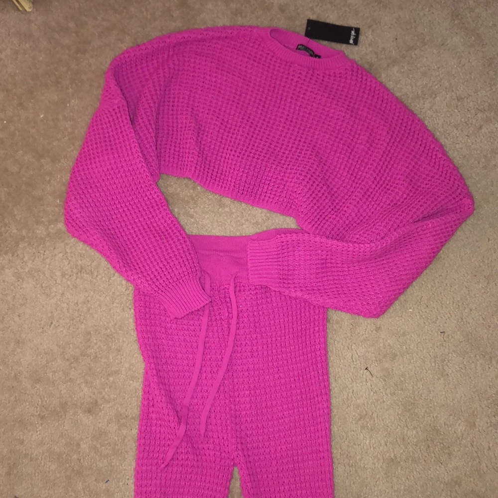 Knit sweater and jogger set